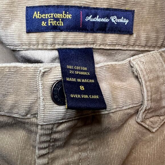 Abercrombie & Fitch Tan Corduroy Slit Leg Pants - Size 8 - Picture 4 of 5